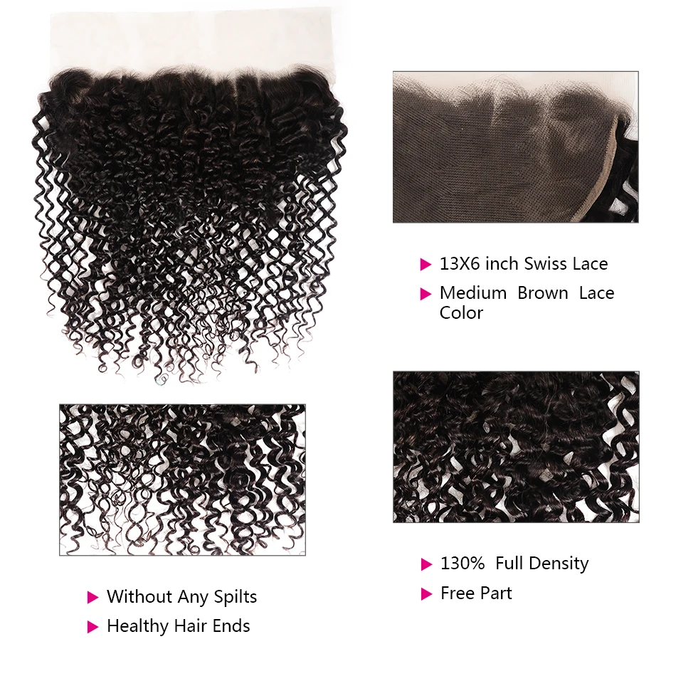 Волосы UNICE 13*6 бразильские кудрявые волосы с фронтальным закрытием для ушей и 100%
