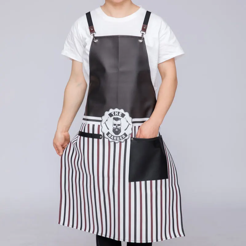100% кожаный фартук для парикмахерской искусственная ткань стрижки волос|Шапочки