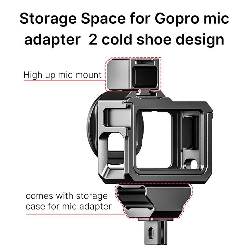 Ulanzi GoPro 9 10 Metal Cage for Hero Frame Case With 52MM Filter Adapter Extend Cold Shoe Mount Mic Fill Light | Электроника