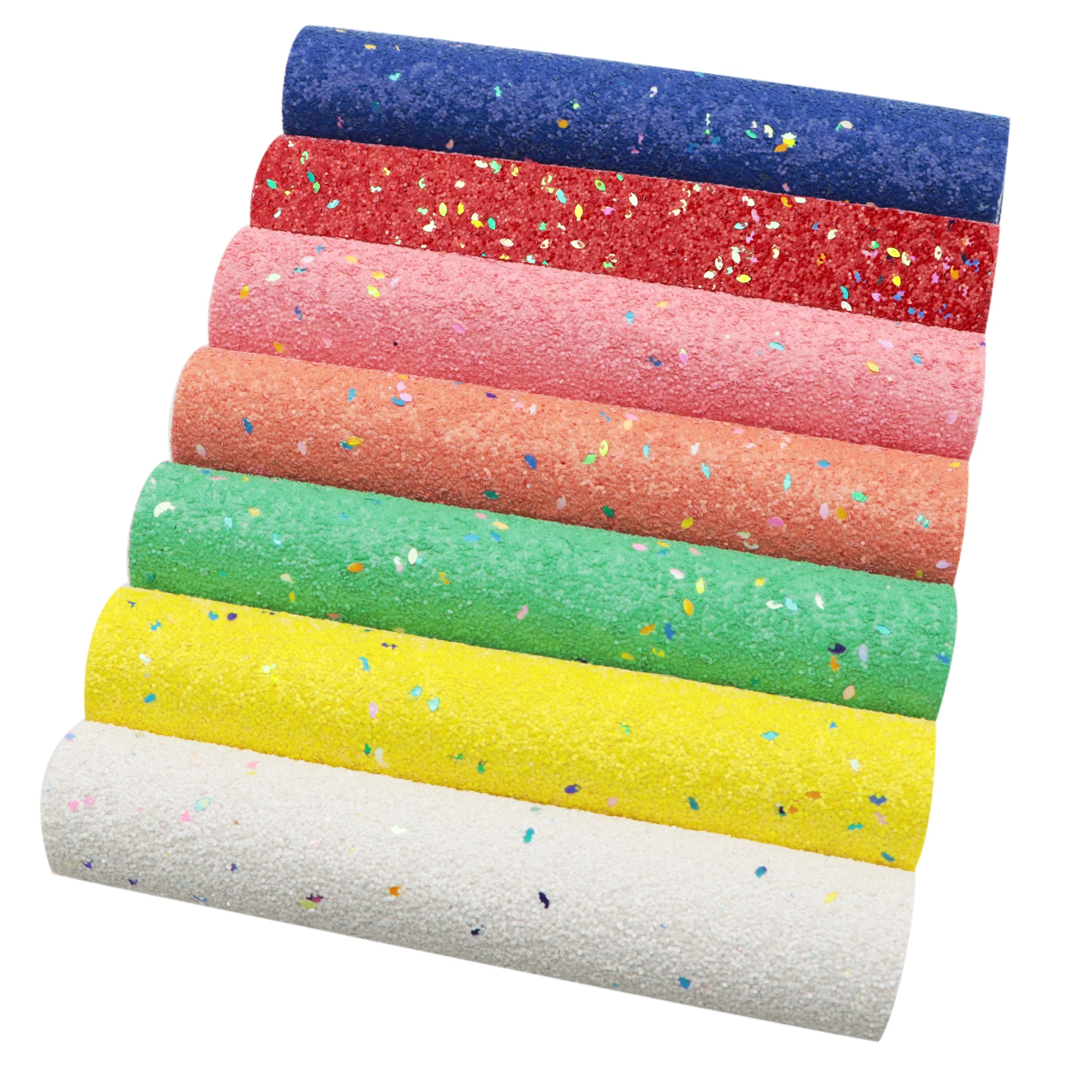 

7Pcs Chunky Glitter Colorful Sequins Synthetic Leather Fabric Sheets,DIY Handmade Materials For Making Projects,1Yc7350