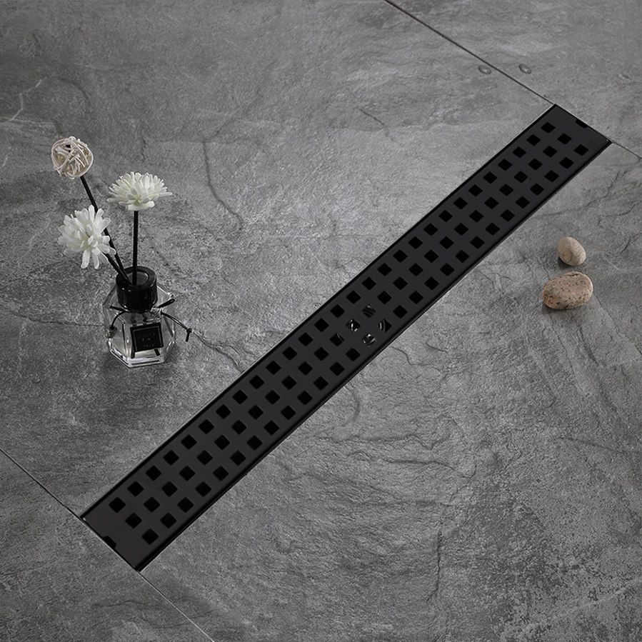 Матовый черный Невидимый Слив для пола в ванной комнате от KEMAIDI прямоугольный
