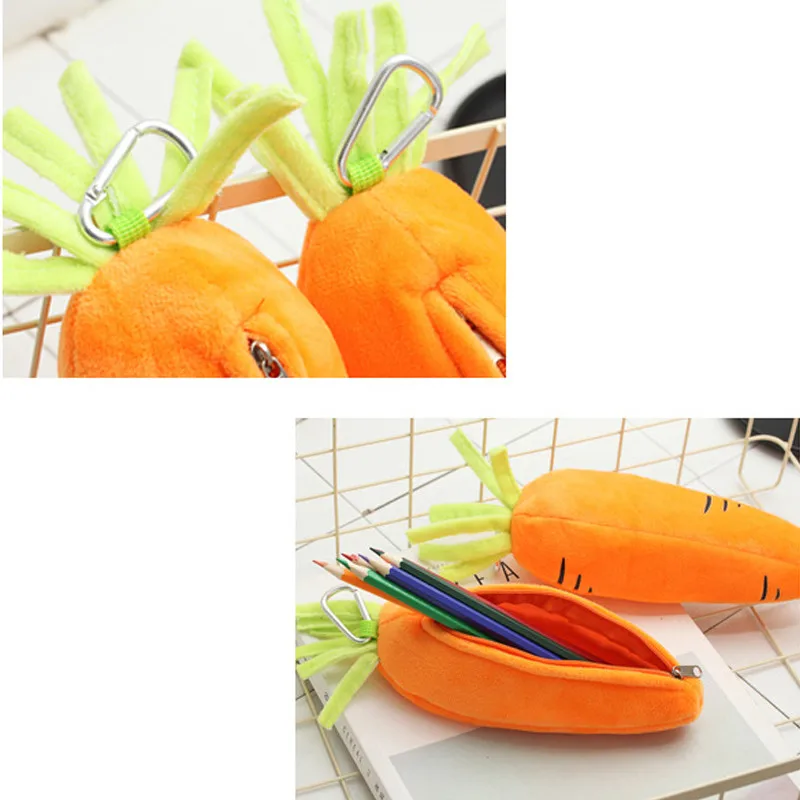 4 стиля креативная Милая канцелярская Сумка карандаш в форме моркови школьные