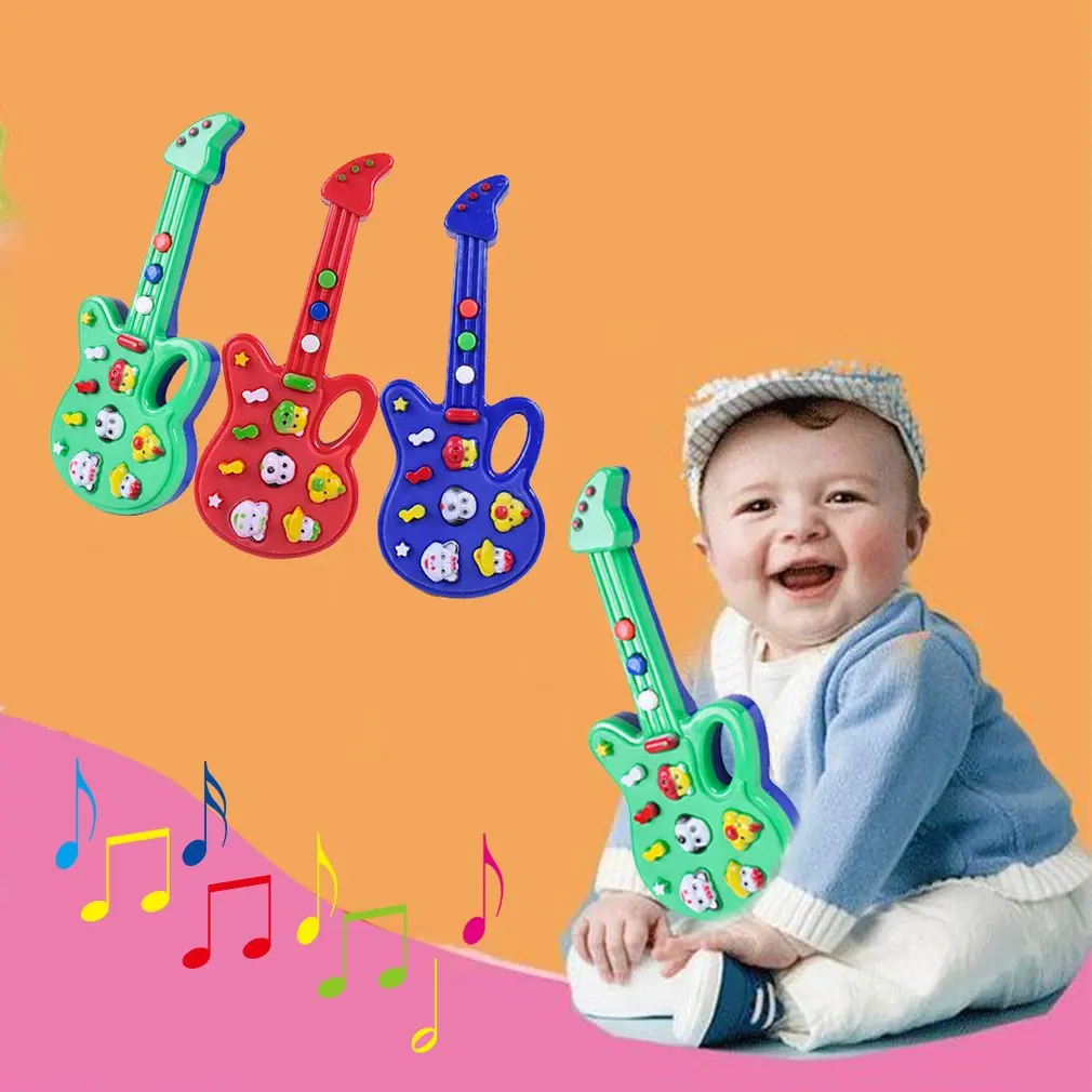 YKS игрушка музыкальная электрогитары игрушки для детей Детские Rhyme музыка моделирование пластиковая гитара для детей лучший подарок случайный цвет