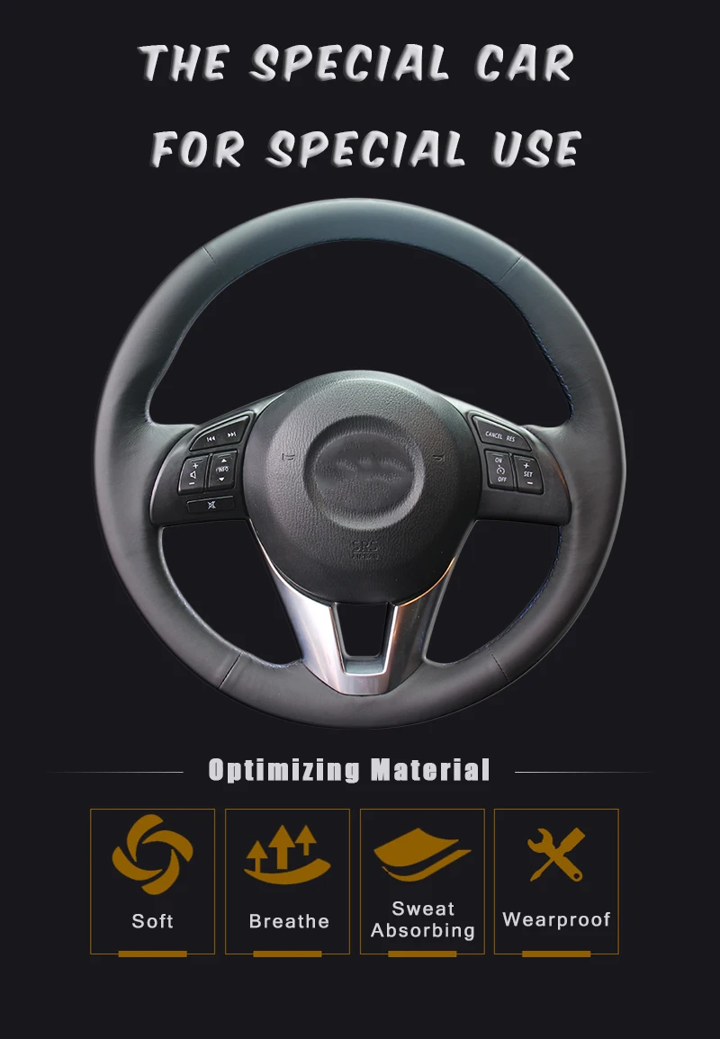 Автомобильная оплетка на руле для Mazda 3 Axela Mazda 6 Atenza Mazda 2 CX-3 CX-5 Scion iA DIY Авто оплетка крышки