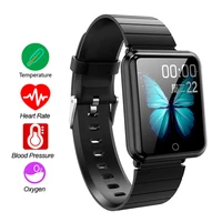 v6 men women bluetooth smartwatch full touch waterproof temperature heart rate monitor fitness smart bracelet android ios