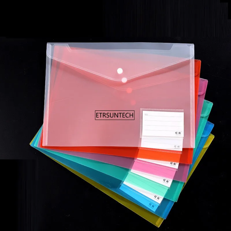 

200PCS Waterproof Multi Pocket Plastic A4 File Folder Bag Document Paper Organizer Case Office School Stationery Supplies