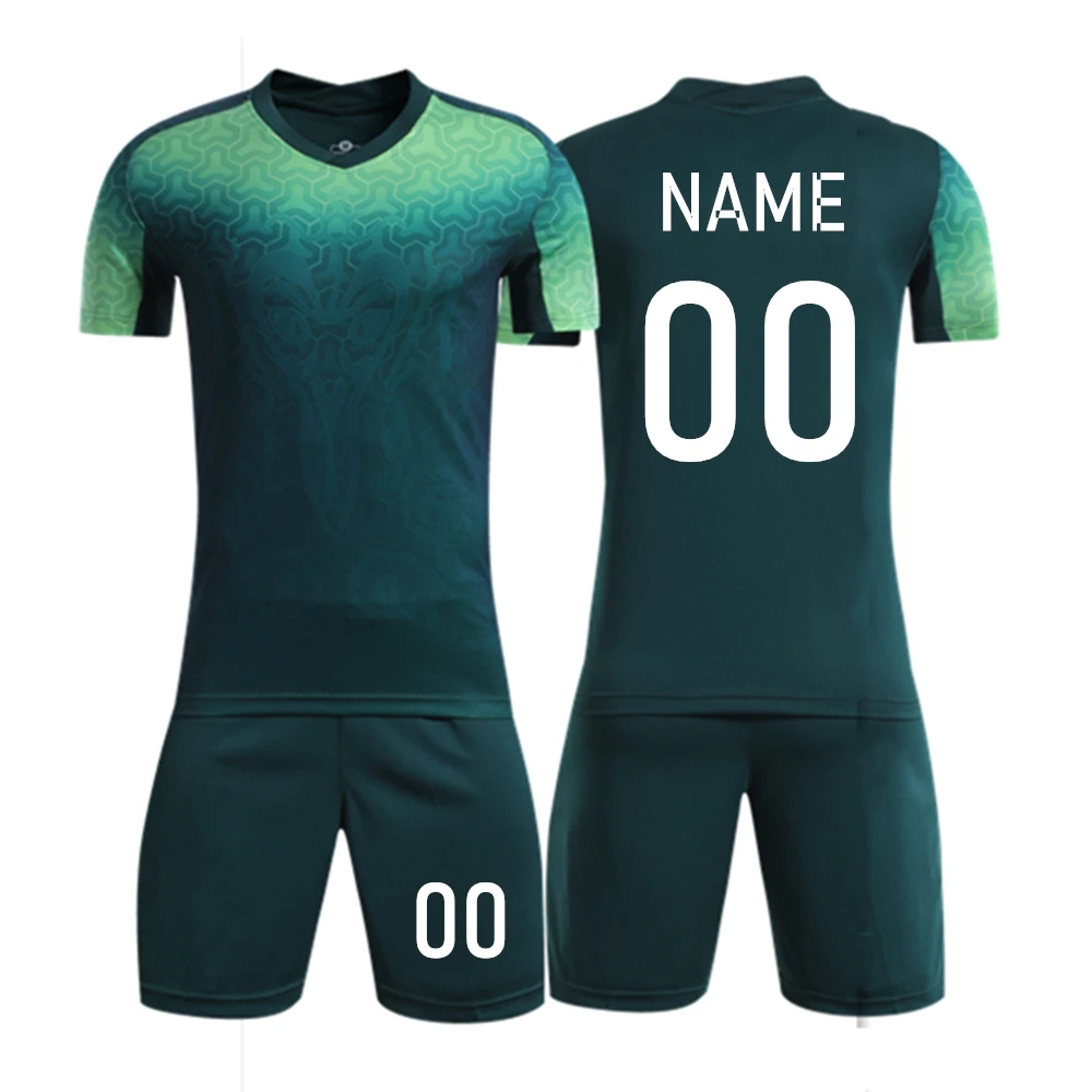 

Kids Adult Soccer Jersey Set Short Sleeve Training Suit Men Women Football Uniform Boys Girls Kit Print V-Neck Sports Clothing
