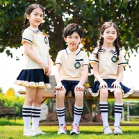 school uniform short sleeve suit t shirt for students kindergarten girl shirt skirt summer suits for boy tshirt shorts