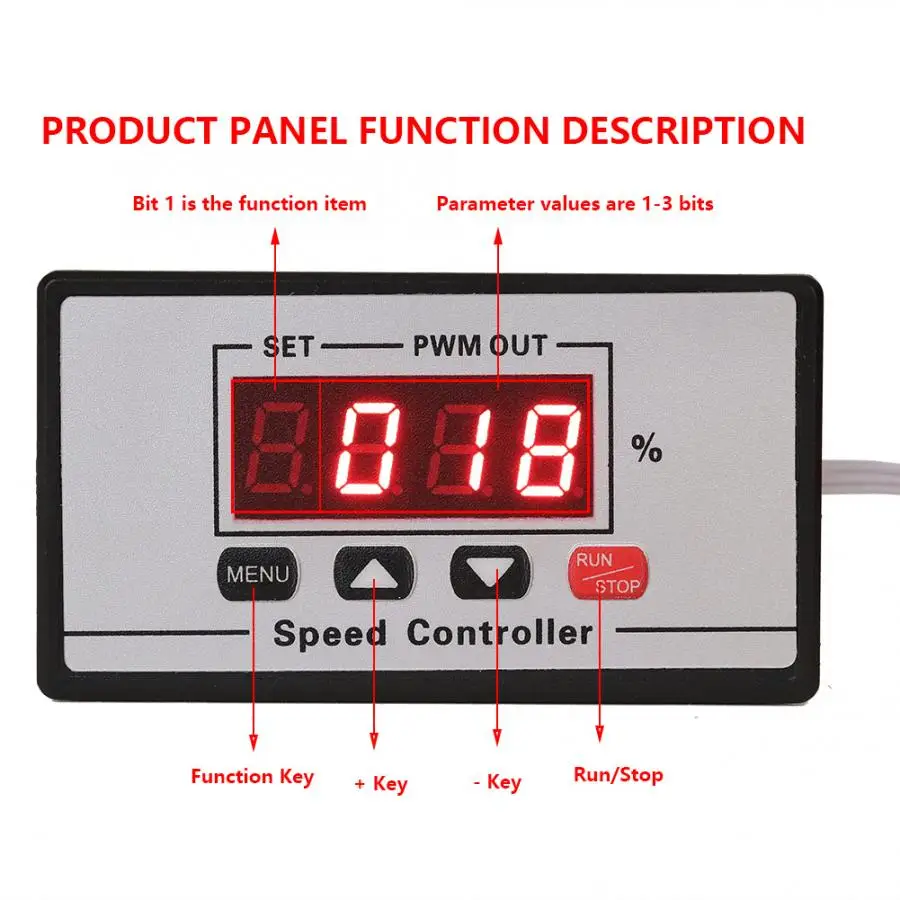 PWM регулятор скорости двигателя DC9-60V щетка контроллер с цифровым дисплеем 20А