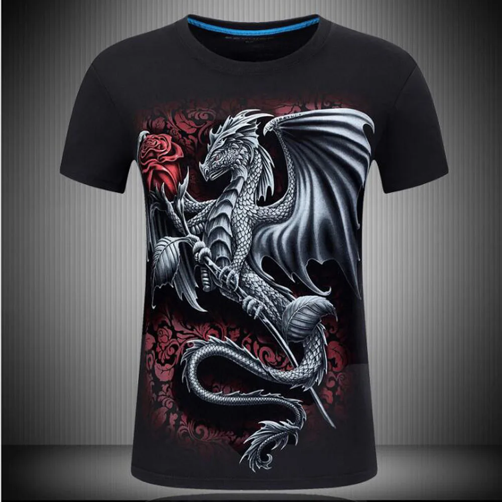 

Rose And Skull Dragon Colored Print T-shirt Funny Women Gothic Hipster Rock Music Tshirt Aesthetic Mexican Halloween Tees Tops