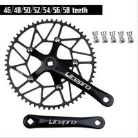 litepro folding bike crankset lp square hole crank positive and negative crankset set 46 58t bcd130mm