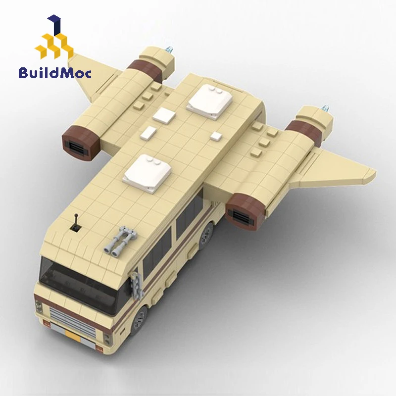 

Buildmoc Star Movie Expert Spaceballs Spacecraft MOC-35052 Technical Bus Car Building Blocks Ideas Toys For Boys 886 PCS