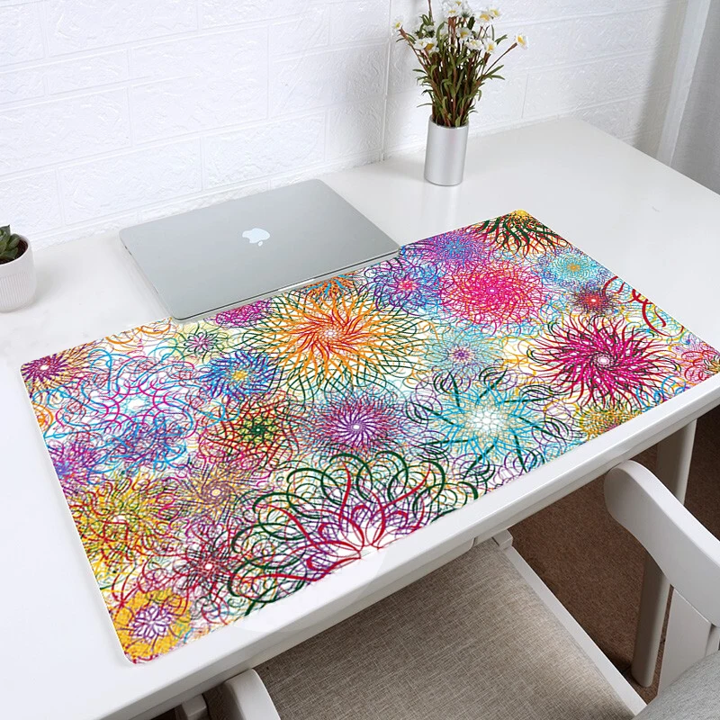 

Extended Gaming Black Mouse Pad Large Size 900x400mm Office Desk Pad with Stitched Edges for PC Laptop Computer Psychedelic Art