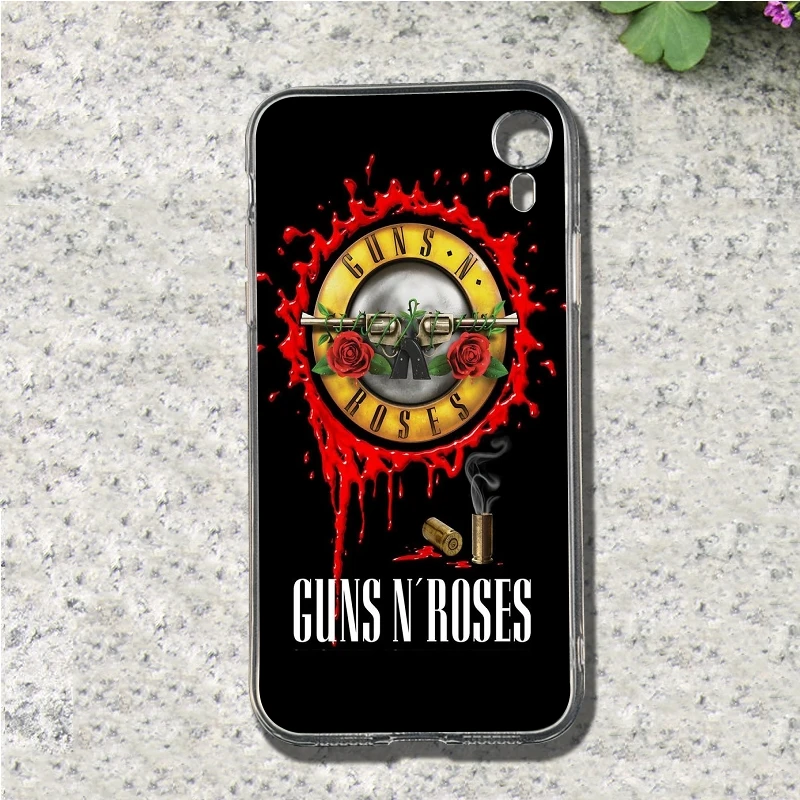 NO.7 Guns n Roses мягкий чехол для мобильного телефона из ТПУ чехол для Iphone 4, 4S 5 5S SE 5C 6 6S 7 8 Plus X XS XR максимальный чехол - Цвет: NO.7