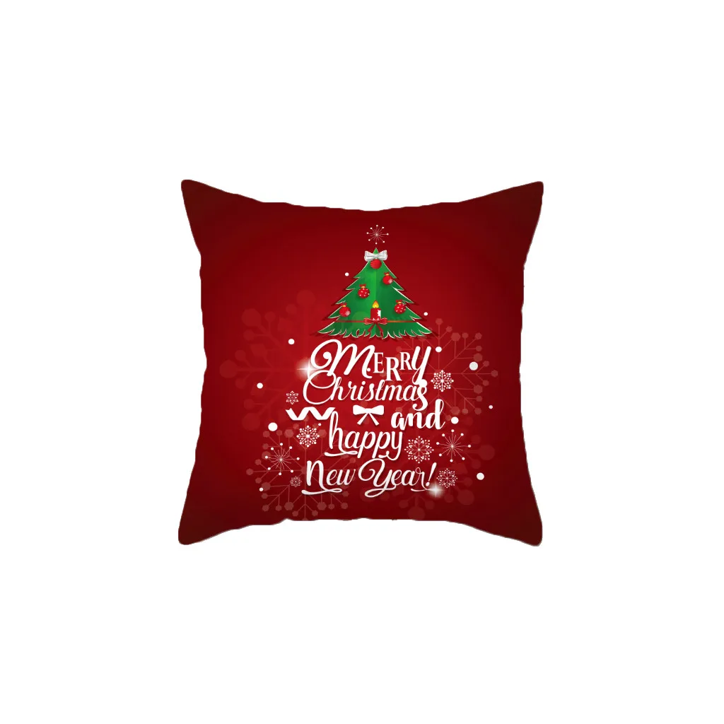 Рождественская декоративная наволочка для подушки 4 шт. диванной красная