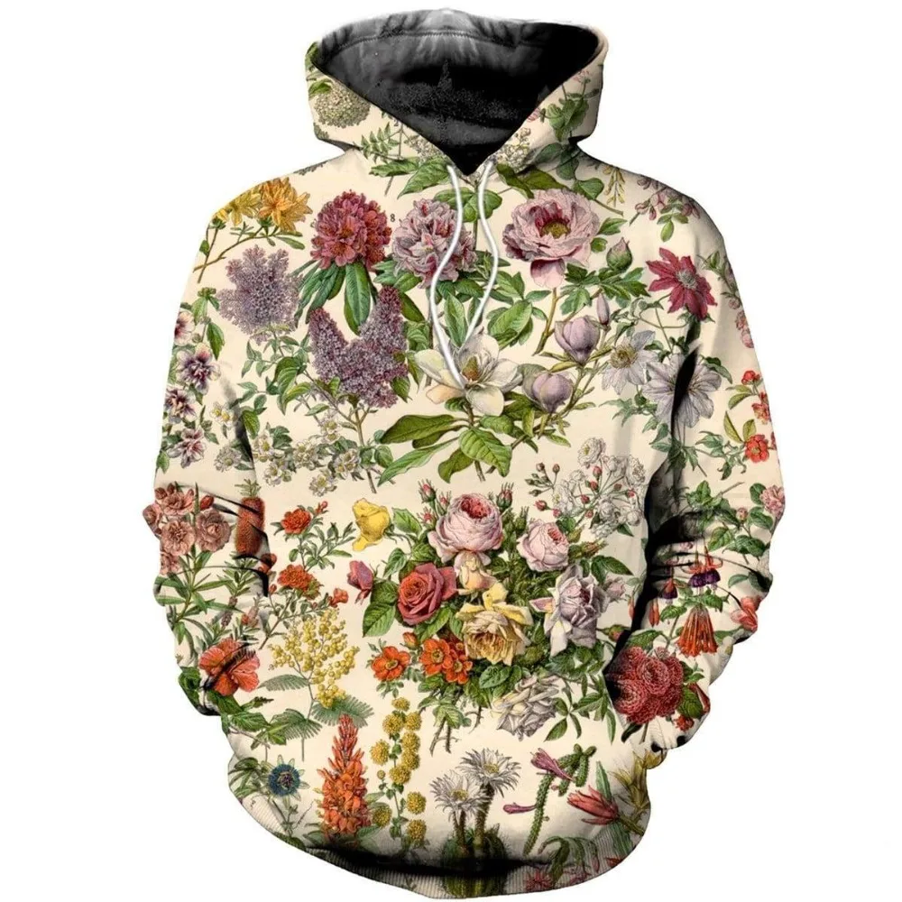 

2019 New Fashion Mens Womens Hoodie 3D PrintTropical Flowers Hoody Sweatshirt Casual tracksuit
