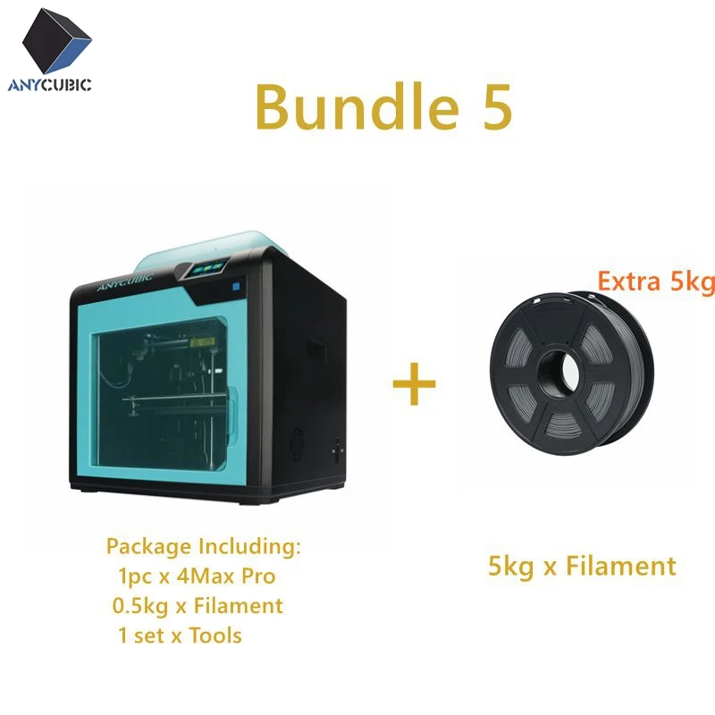 ANYCUBIC 3d принтер 4Max Pro/4Max большой плюс размер FDM Impresora Diy комплект модульный дизайн сопла 3d принтер пластик подарок на день рождения - Цвет: 4Max--ProPlus5kg