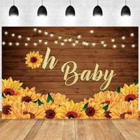 wooden flower oh baby photo backdrop happy birthday party gold sign baby shower photography background booth prop decor banner
