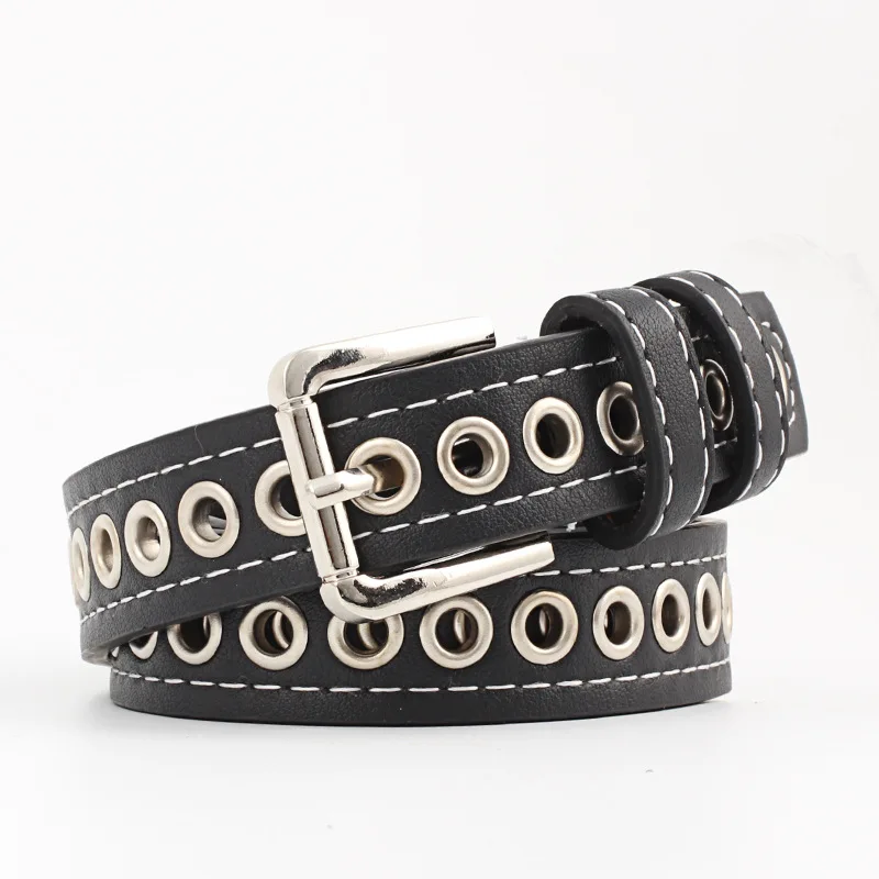 

Womens Available Belt Lady Vintage Metal Boho Leather Belts For Female Round Buckle Waist Pu Leather Belt