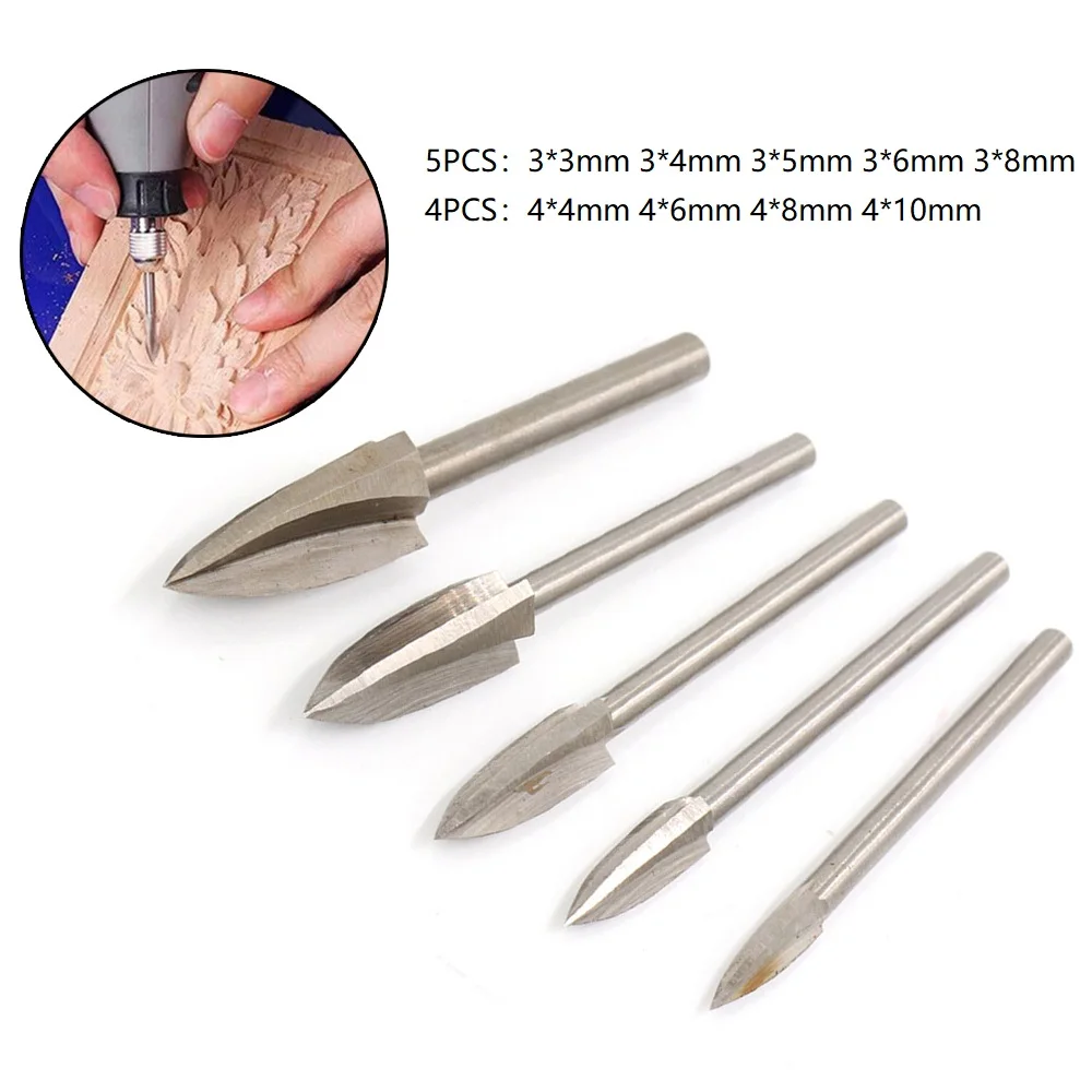 

5x Carving Tools Rotary Cutter Milling Woodworking Electric Drill Attachments