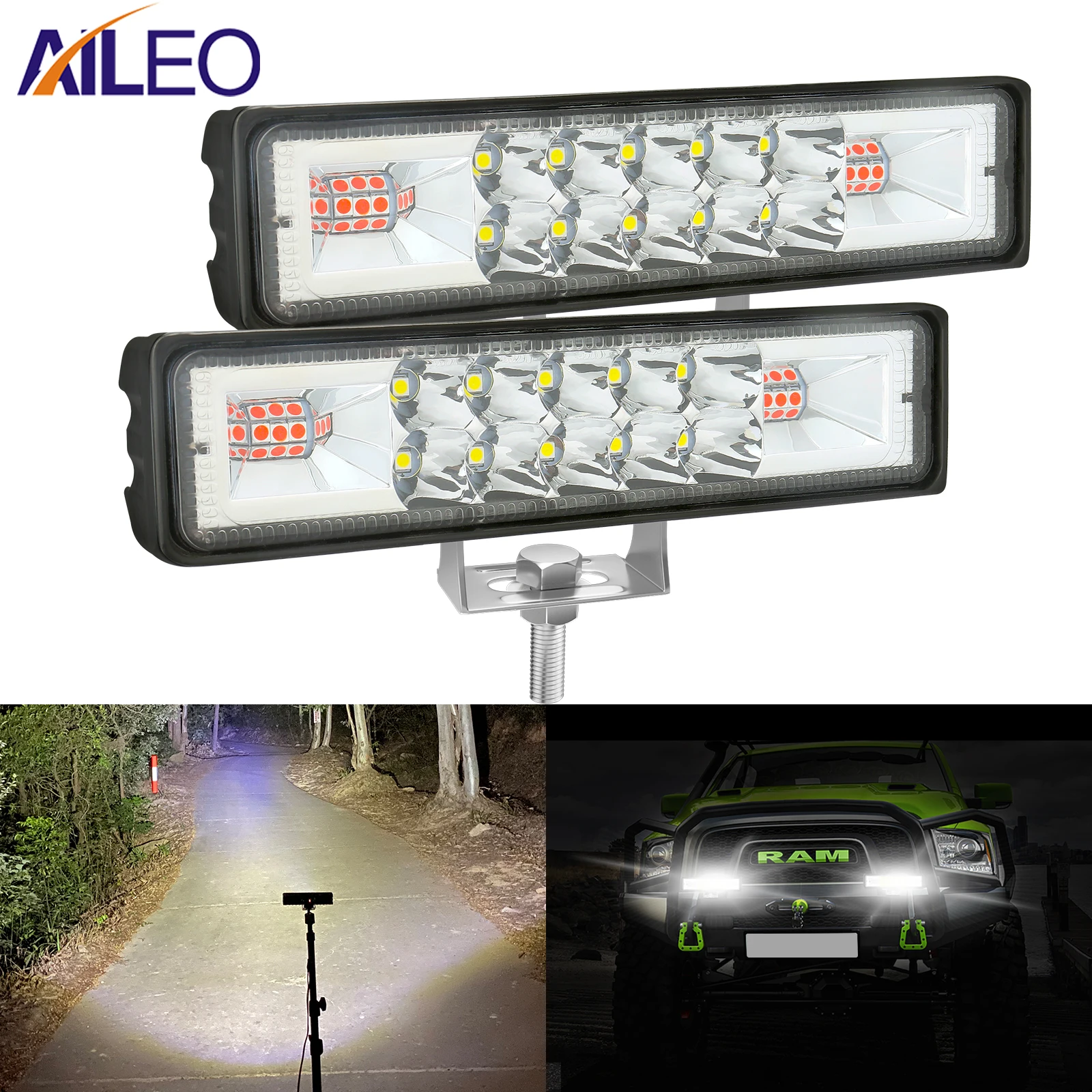 

AILEO 4 шт. Автомобильные противотуманные фары рабосветильник ры 12 В 24 В для грузовиков DRL 4WD ATV SUV UTV трактора 4x4 внедорожник Мотоцикл прожексвет...