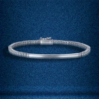 tkj 2021 new in 20cm womens tennis bracelets 925 silver simple fashion aaa cubic zirconia bangles jewelry for gifts