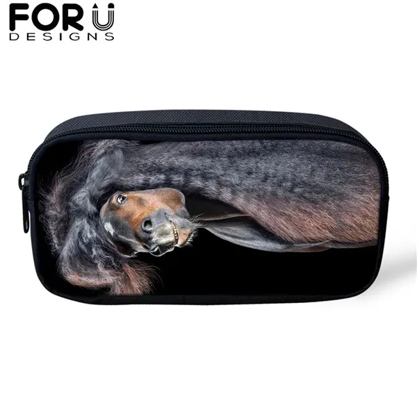 FORUDESIGNS/3 шт./компл. школьная сумка для мальчиков и для девочек-подростков; Friesian рюкзаки с рисунком лошади студент красивый вороной конь рюкзак для путешествий - Цвет: CDGX1499K