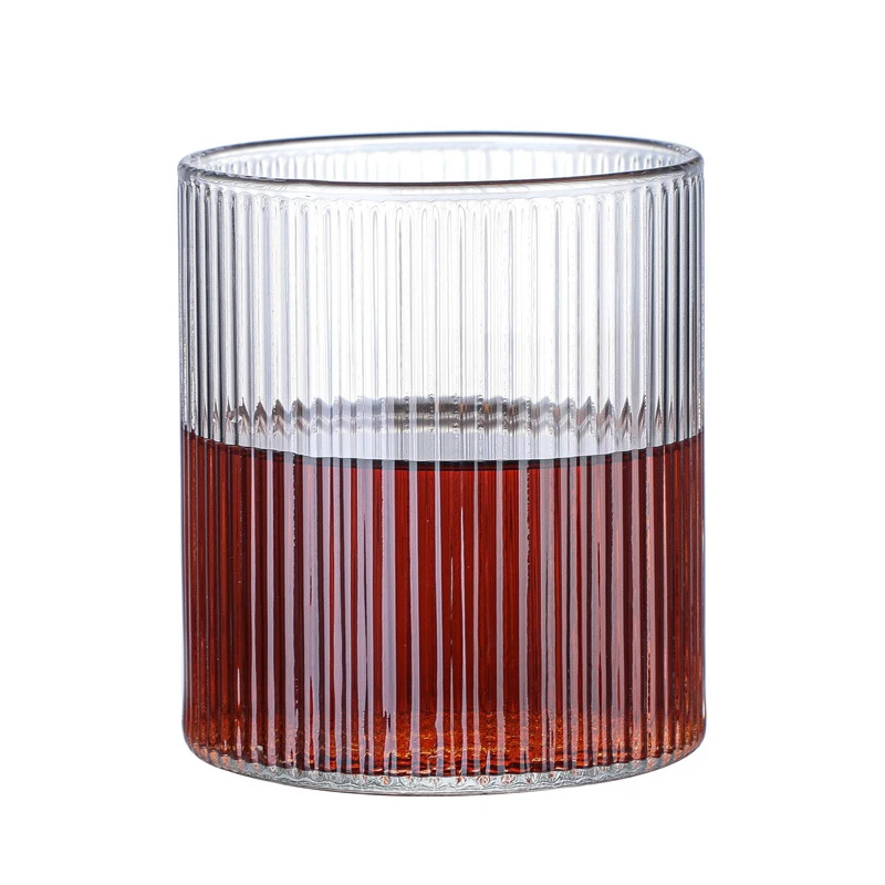 

250/300ml Striped Glass Coffee Cup High Temperature Resistant Milk Beer Green Tea Fruit Juice Water Cup For Bar Club#Q