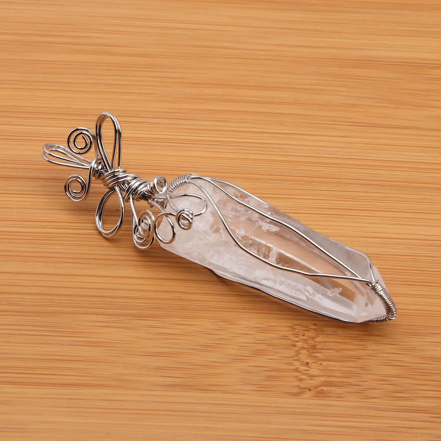 Натуральный кристаллический камень оригинальный подвеска ручной работы