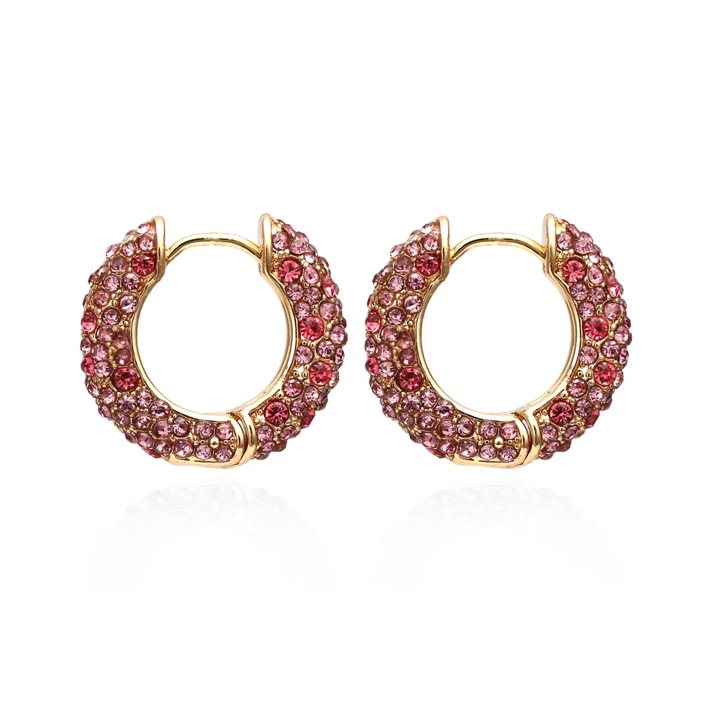 

Простые цветные Ушные Кольца Стразы с микро-инкрустацией могут открывать U-образные серьги с медным покрытием и простой новой цветовой иден...