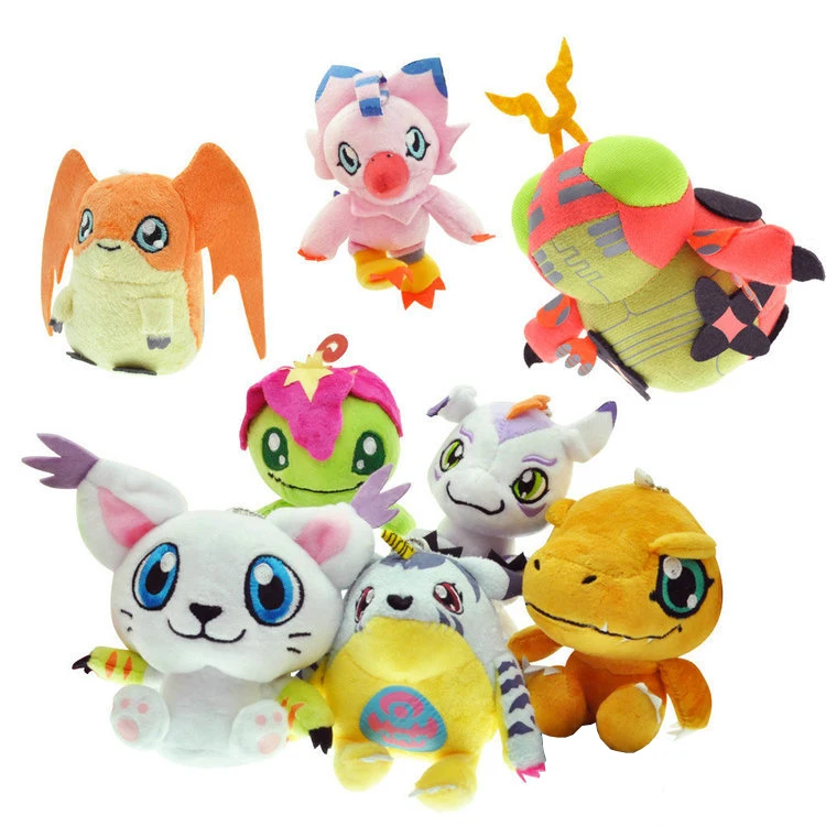 

12cm MINI Digimons Digita Dragon Dinosaur Agumon Gabumon Gomamon Biyomon Palmon Patamon Stuffed Doll Plush Doll