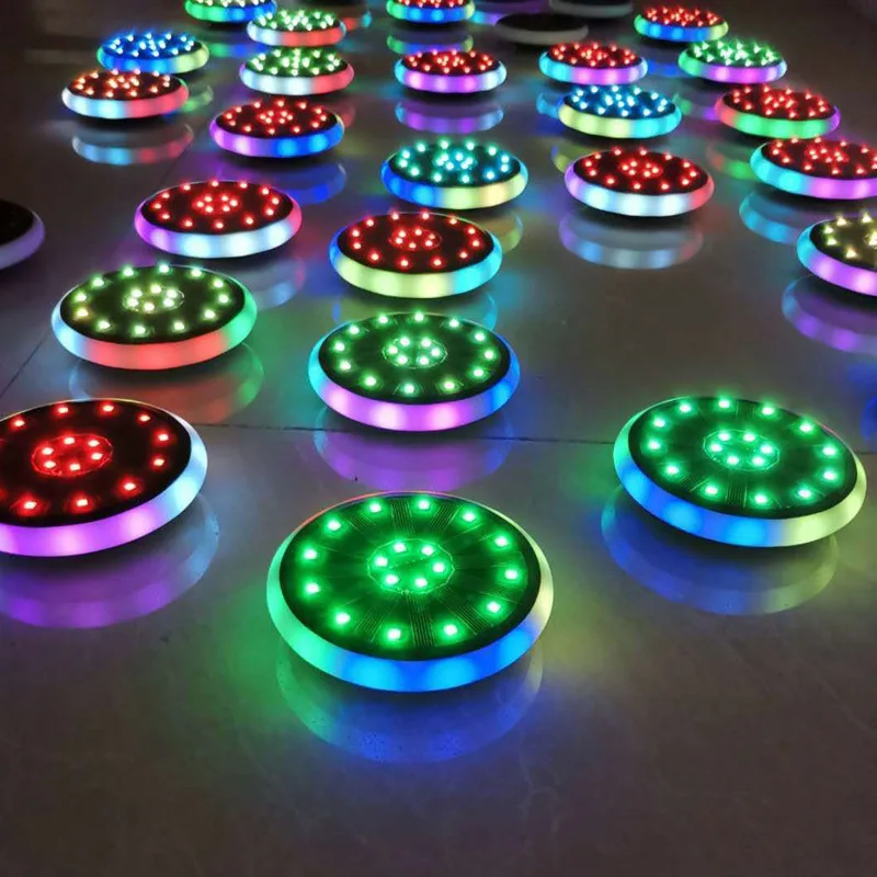 

IP65 RGB Soalr Garden Light Solar Pathway Lamp Outdoor Disk Light 18Leds Lawn Lights Garden Decoration Waterproof Solar Lamp