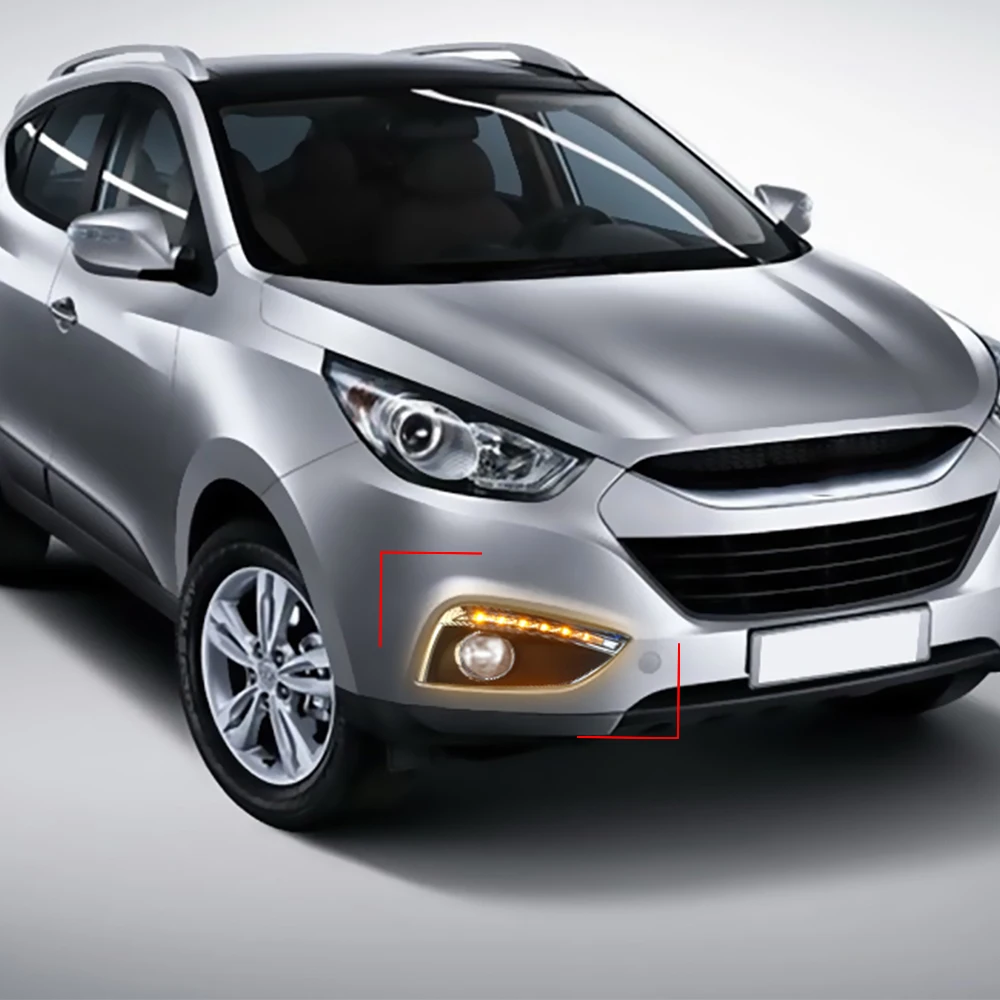 Автомобильные мигающие дневные ходовые огни для Hyundai IX35 2010 2011 2012 2013 светодиодный
