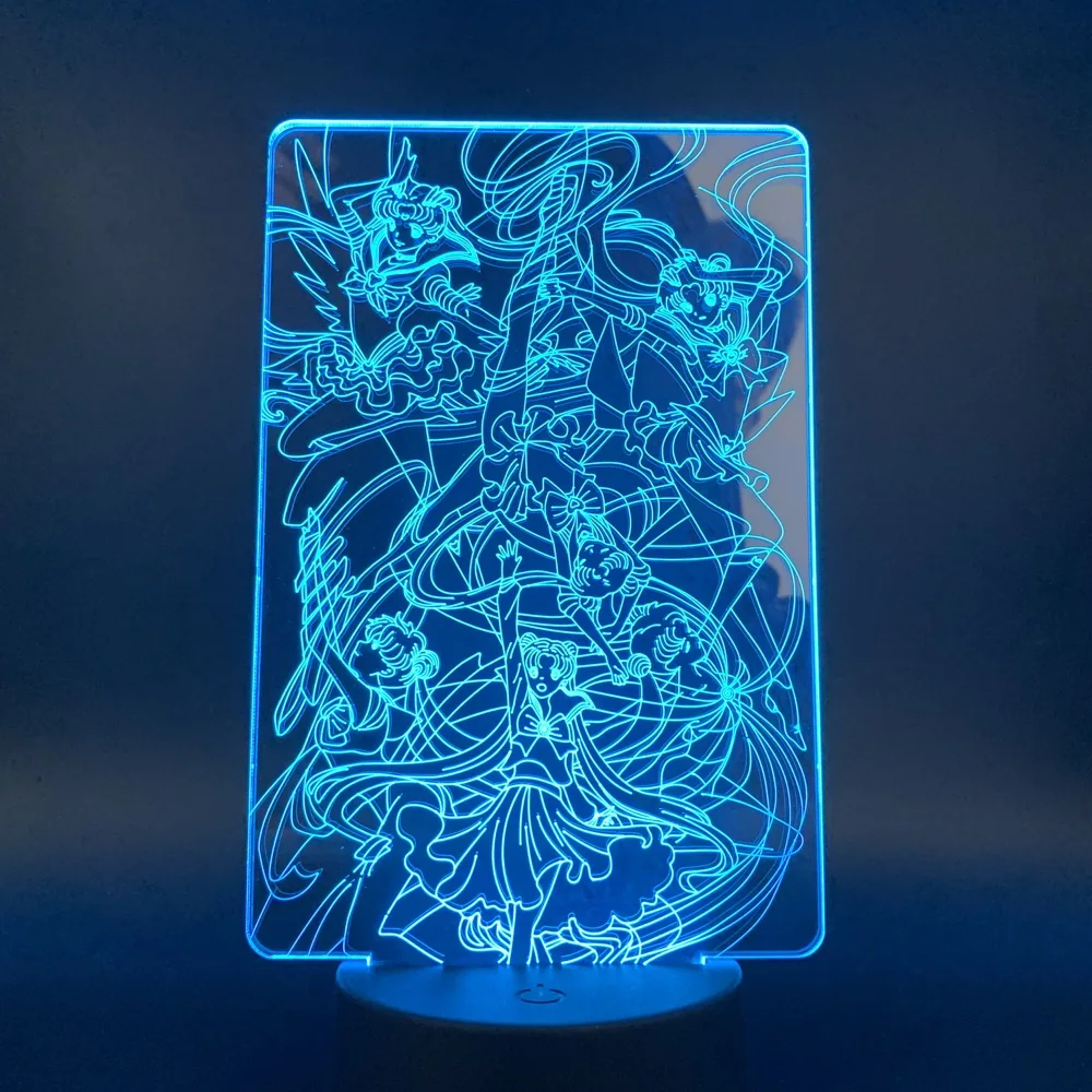 3d лампа Сейлор Мун светильник детской спальни сенсорный ночсветильник с USB