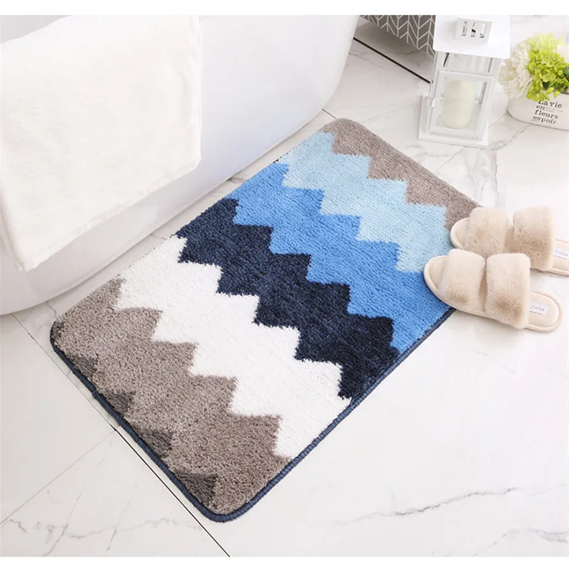 Модный популярный новый флокирующий домашний коврик в полоску для двери удобный