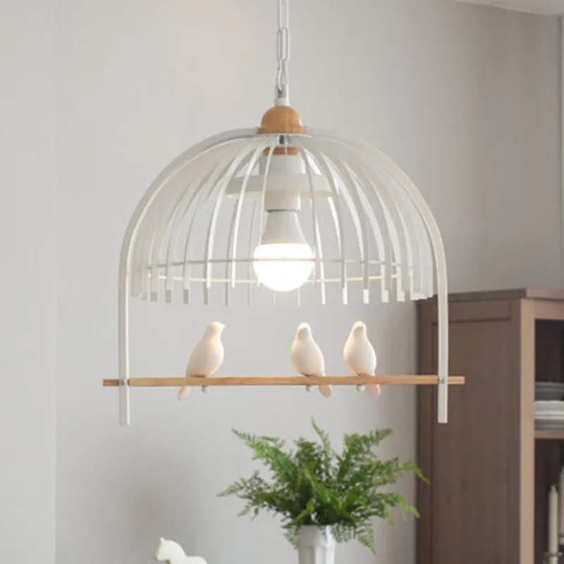 Современный подвесной светильник в виде птицы из смолы железные клетки