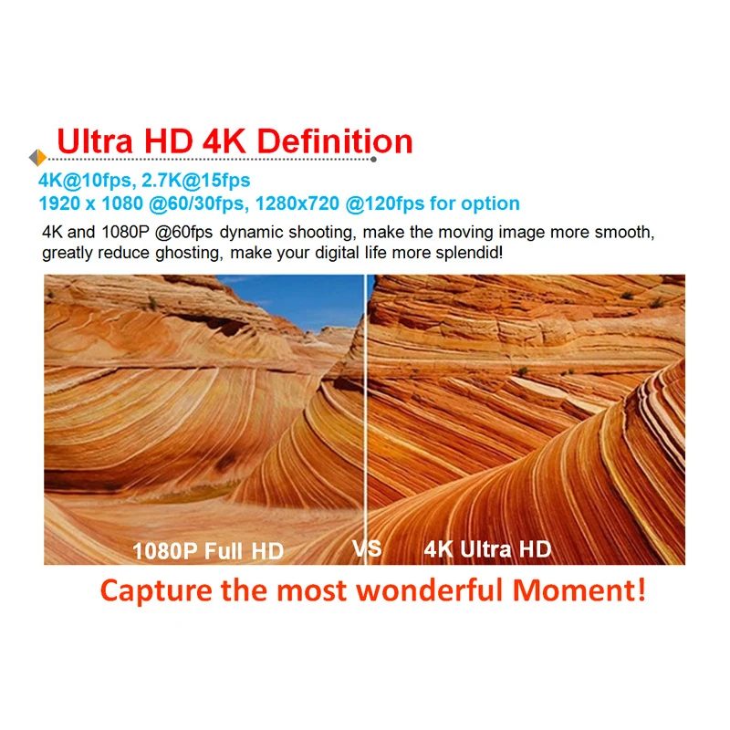 Спортивная камера 4K Ultra HD DV WiFi экшн Подводный 30 м водонепроницаемый