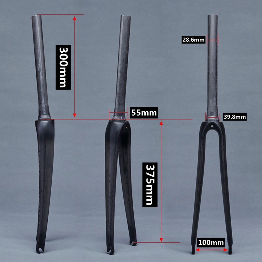 Матовая дорожная вилка UD из углеродного волокна 700c конический Steerer от 1-1/8 дюйма до