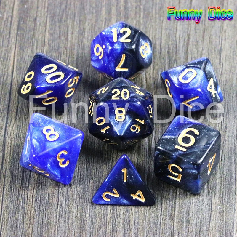 Мраморные кости креативные близнецы мраморные Звездные набор D4 D20 с морским