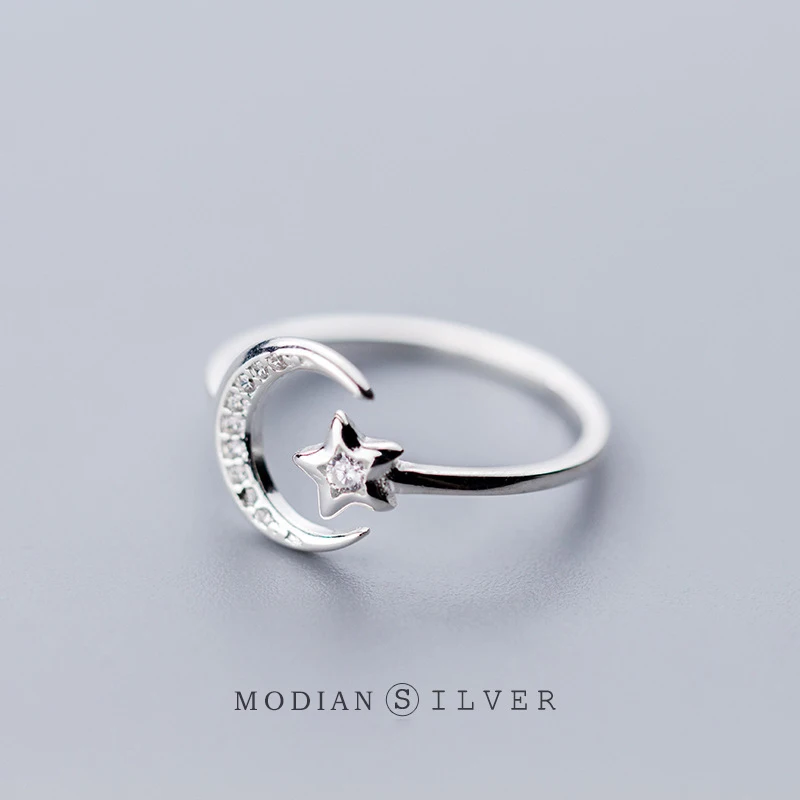 Modian модное открытое регулируемое кольцо на палец для женщин чистое серебро 925