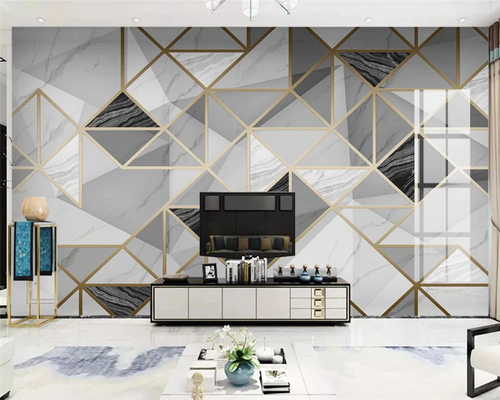 Beibehang пользовательский настенный бумажный светильник роскошный геометрический