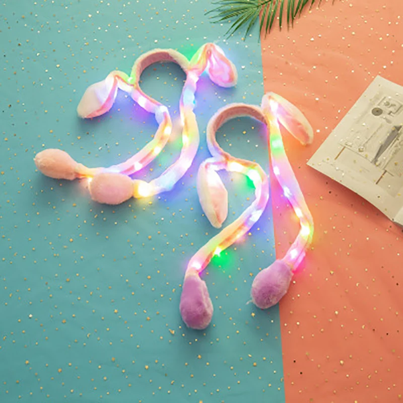 Женская милая забавная Ручная фиксация со светодиодный Ной подсветкой повязка