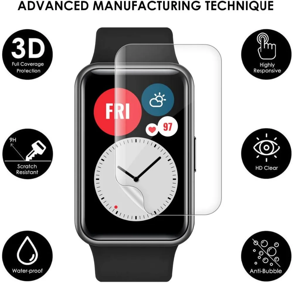 

5pcs Protective Hydrogel Film for Huawei Watch Fit Screen Protector for Huawei Watch Fit (Not Glass) Protection Film Foil
