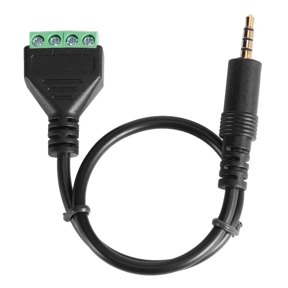 

3.5mm TRRS Stereo 4 Pole Gold Plated Male Plug to 4Pin AV Screw Audio Video Shield 30cm Balun Terminal Connector Adapter Cable