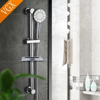 VGX Shower Sliding Bar Simple Hand Shower Set Lifting Rod Bathroom Bath Shower Slide Bar Soap Dish Chrome S1113