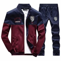 men tracksuits sets high quality fashion cotton polyester sporting 2021 gyms spring jacketpants casual mens sportswear fitness