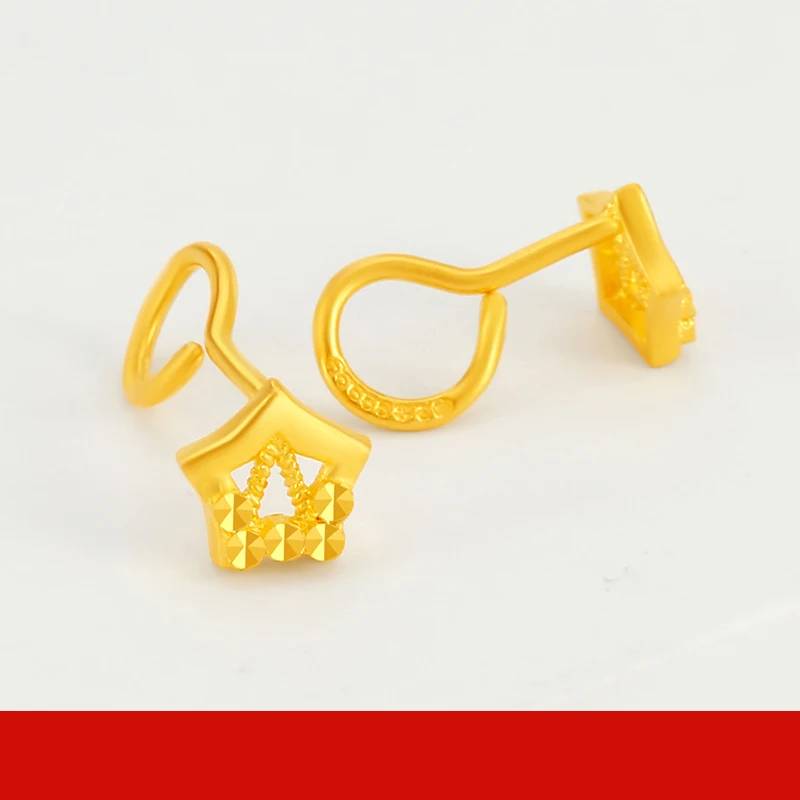 Серьги из чистого золота 24 К серьги настоящего 999 пробы красивые с полыми