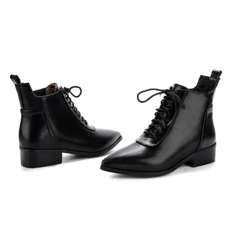 Большой размер грубый каблук короткие ботинки модные на высоком каблуке | Обувь
