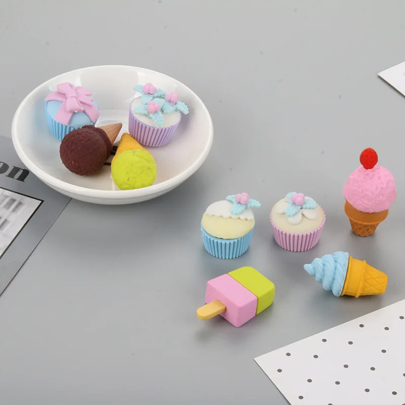 

Creative stationery wiping pencil supplies cartoon erasers planets crowns animal ice cream erasers decorations office supplies