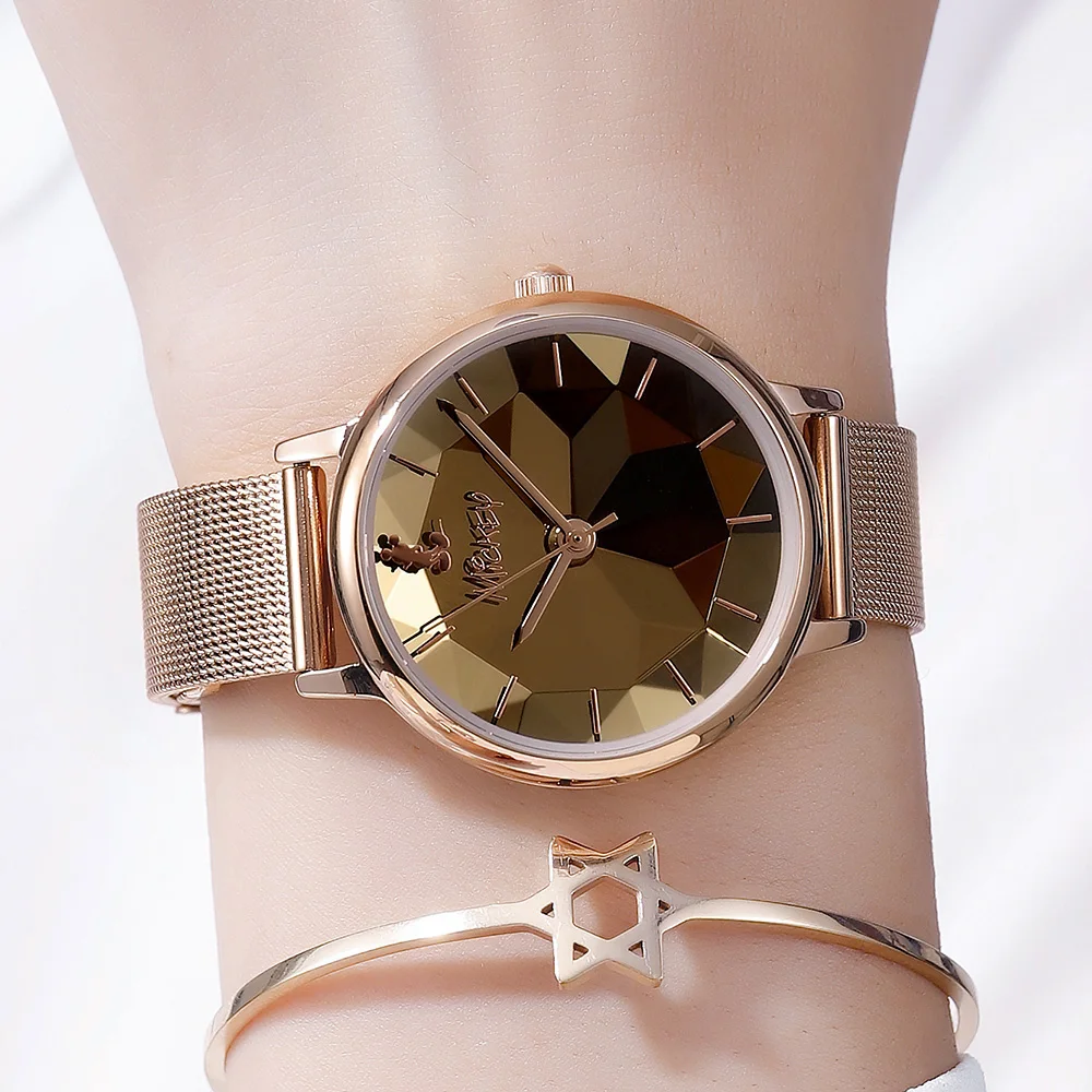 Кварцевые наручные часы Disney роскошные модные женские повседневные Элегантные с